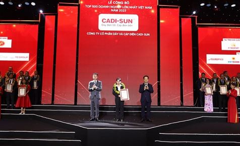 CADI-SUN continues to be honored in the Top 500 largest enterprises in Vietnam