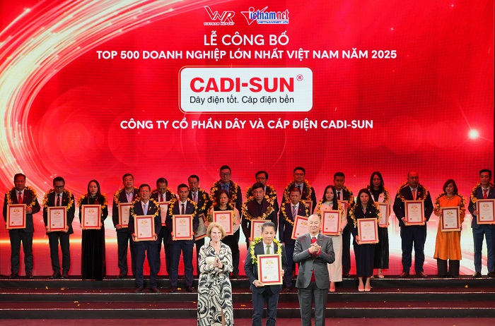CADI-SUN lần thứ 11 vào Top 500 doanh nghiệp lớn nhất Việt Nam